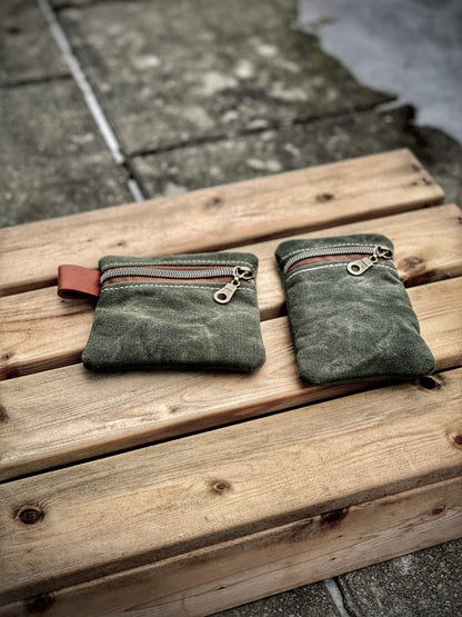 Waxed Canvas EDC 4x4 Pocket Organizer with Leather Side Pull