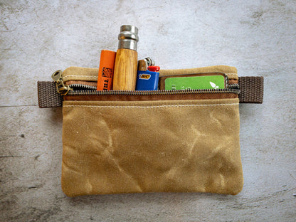 5x7 Waxed Canvas Zipper Tool Pouch