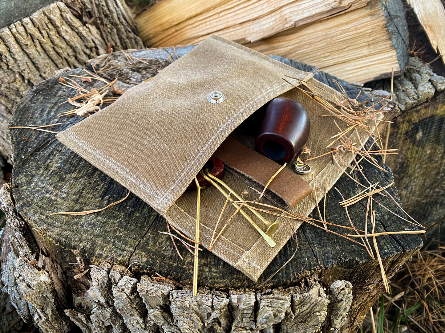 Waxed Canvas Pipe Pouch